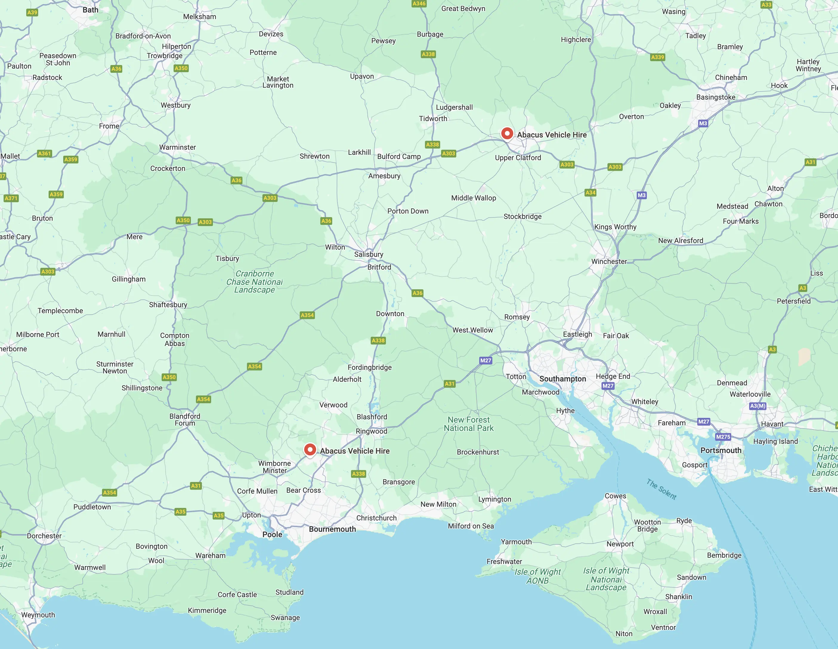 map with locations for Horton Commercials